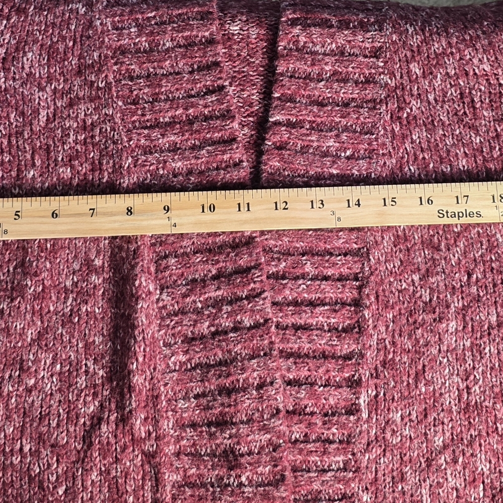 St. John's Bay Burgundy Open-Front Cardigan Size 1X - Picture 5 of 5